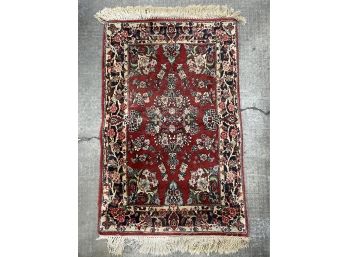 Vintage Hand Knotted Virgin Wool Sarouk Carpet