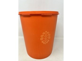 Vintage Orange Harvest Tupperware Canister