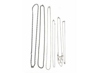Costume Jewelry Lot 13 - Silver Tone Chains