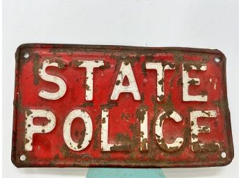 Vintage State Police License Plate 1940s