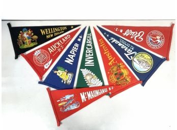 Collection Of Vintage Felt Pennants
