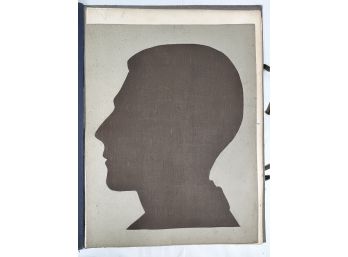 Antique Large Silhouette Made From Cloth On Paper