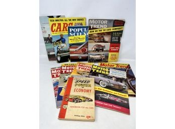 1950s Vintage Car Motor Trend Magazines Etc Mixed Lot