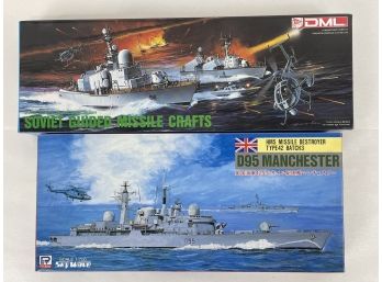 2 New Old Stock Military Navy Ship Model Kits