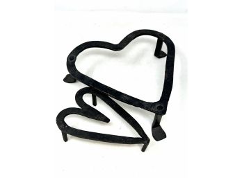 Hand Forged Iron Heart Trivets