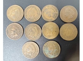 10 Indian Head Pennies Lot 6