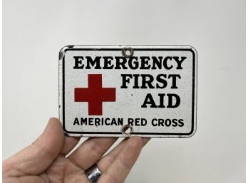 American Red Cross Emergency First Aid Porcelain Sign