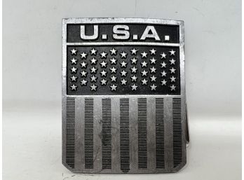 Vintage USA Belt Buckle Solid Pewter