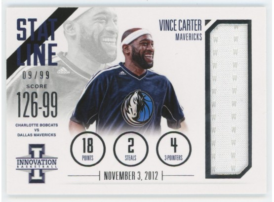 2012 Innovation Vince Carter Game Worn Relic #/99
