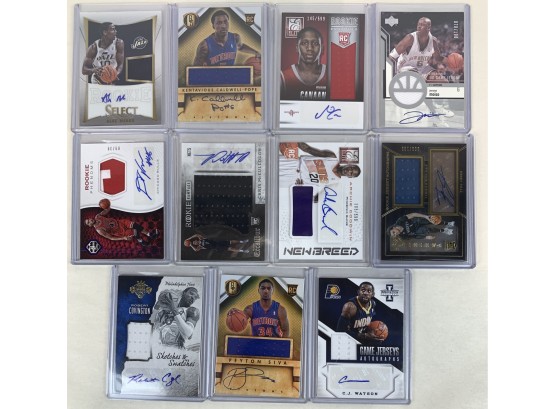 Lot Of (11) Basketball Relic Autographed Cards