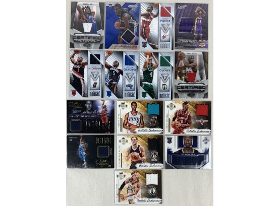 Lot Of (15) Basketball Game Used Relic Cards