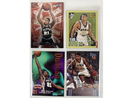 Lot Of (4) Tim Duncan Rookie Cards