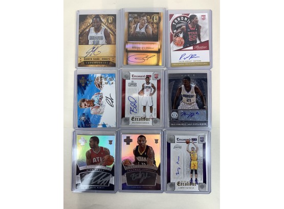Lot Of (9) Autographed Basketball Cards