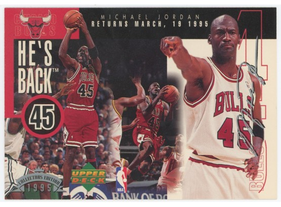 1995 Upper Deck Michael Jordan 'He's Back' Jumbo