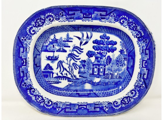 Staffordshire Blue Willow Serving Platter
