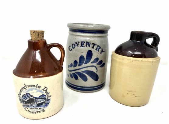 Collection Of Stoneware Jugs And Canister