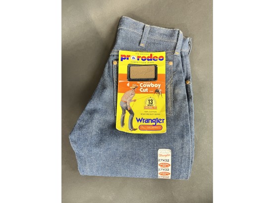 Vintage New Old Stock Wrangler Pro Rodeo Jeans Cowboy Cut 27x32