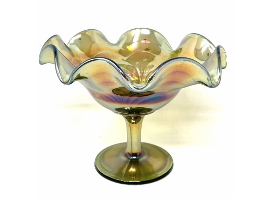 Carnival Glass Compote Candy Dish