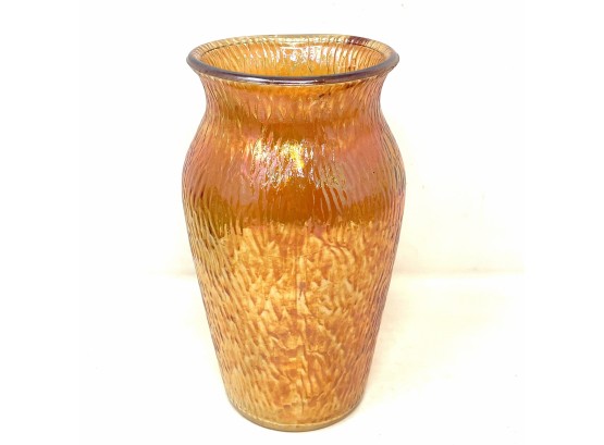 Tree Bark Carnival Glass Vase
