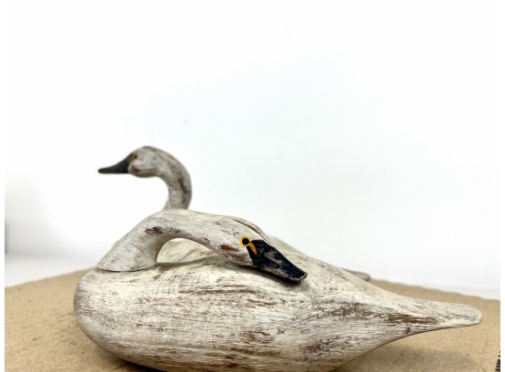 Pair Of Petite Swan Decoys - Signed -