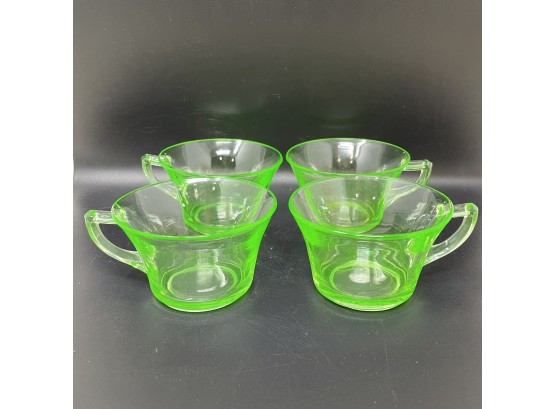 Vintage Vaseline Green Depression Glassware