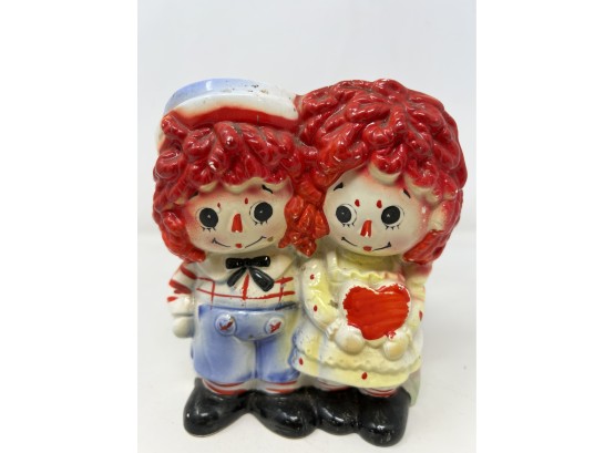 Raggedy Anne And Andy Ceramic Planter