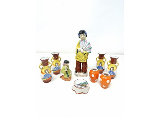 Lot Of Porcelain Asian Decor - Occupied Japan