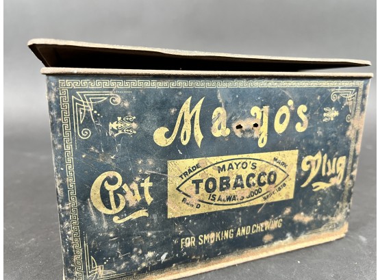 Antique Mayo Tobacco Tin - Missing Handle