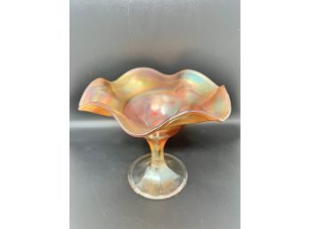 Marigold Carnival Glass Pedestal