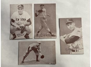Lot Of 4 Baseball Post Cards Mantle Ted Williams And More