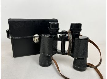 Vintage Binolux Binoculars 7X35 Magnification 1000 Yards With Black Leather Case