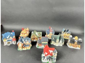 Lot Of Ceramic Christmas Village Houses
