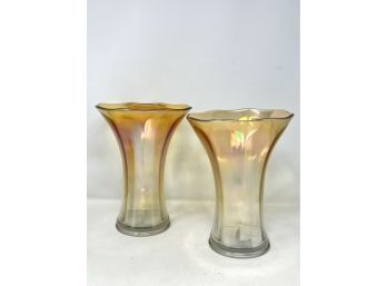 Pair Of Large Marigold Stretch Vases