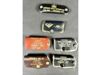 New Old Stock Leather Advertising Automotive Keychains