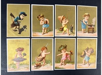 Set Of 8 Victorian Trade Cards