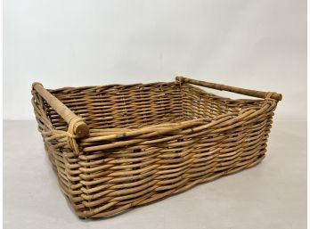 Large Vintage Two Handled Laundry Basket