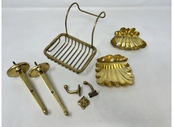 Antique Brass Bathroom Hardware Soap Dishes Etc