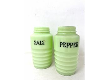Vintage Jadeite Salt And Pepper Shakers