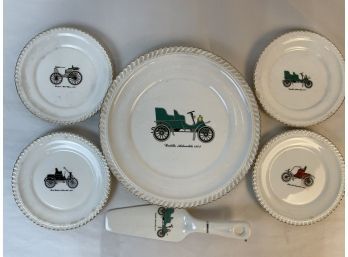Collection Of Vintage Plates With Automotives By Harper Pottery