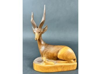 Vintage Carved Antelope Sculpture