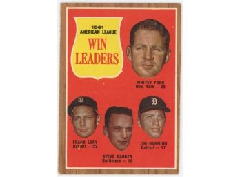 1962 Topps AL Win Leaders W/ Whitey Ford