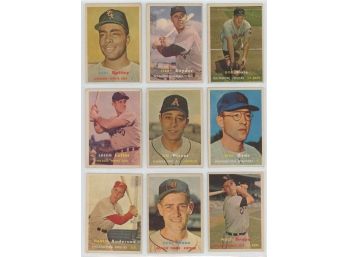 Lot Of (9) 1957 Topps Baseball Cards