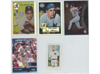 (5) Card Derek Jeter/ Yogi Berra Yankees Insert Lot