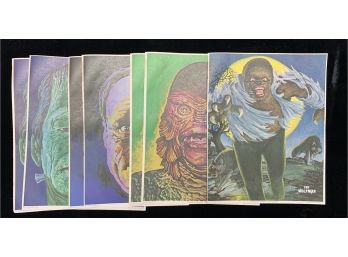 Lot Of 7 1975 Post Cereal Famous Monsters Glow In The Dark Posters