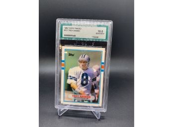 1989 Topps Traded Troy Aikman Rookie AGS Graded 10