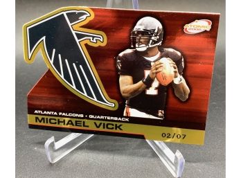 2002 Atomic Gold Die Cut  Michael Vick Serial Numbered 2 Out Of 7