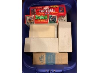 Rubbermaid Bin Filled With Sports Cards
