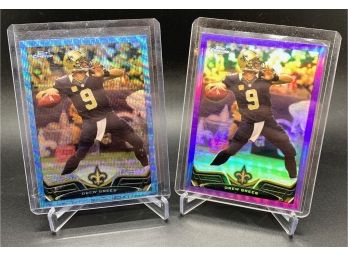 Lot Of (2) 2013 Topps Chrome Drew Brees Colored Refractors