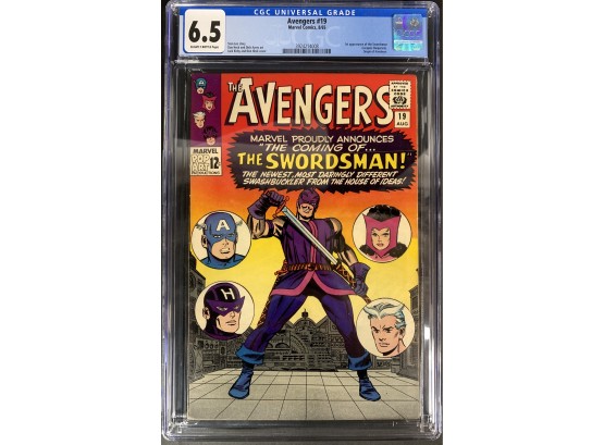 Avengers #19 CGC 6.5 1st App Swordsman/ Hawkeye Origin Story