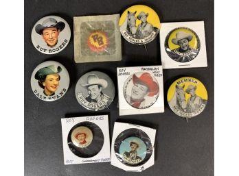Lot Of (10) Roy Rogers Pins/ Buttons